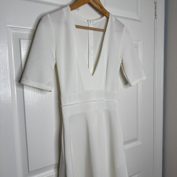 White Deep V-Neck Maxi Dress - Picture 5 of 6